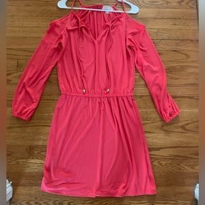 Michael Kors long sleeve cold shoulder tie detail dress. Worn once.